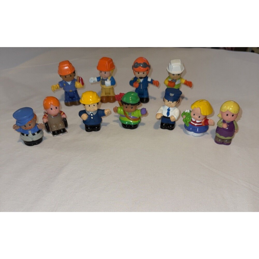 11 Fisher Price Little People Mixed LOT Racecar Driver Girl Boy  Posable Career